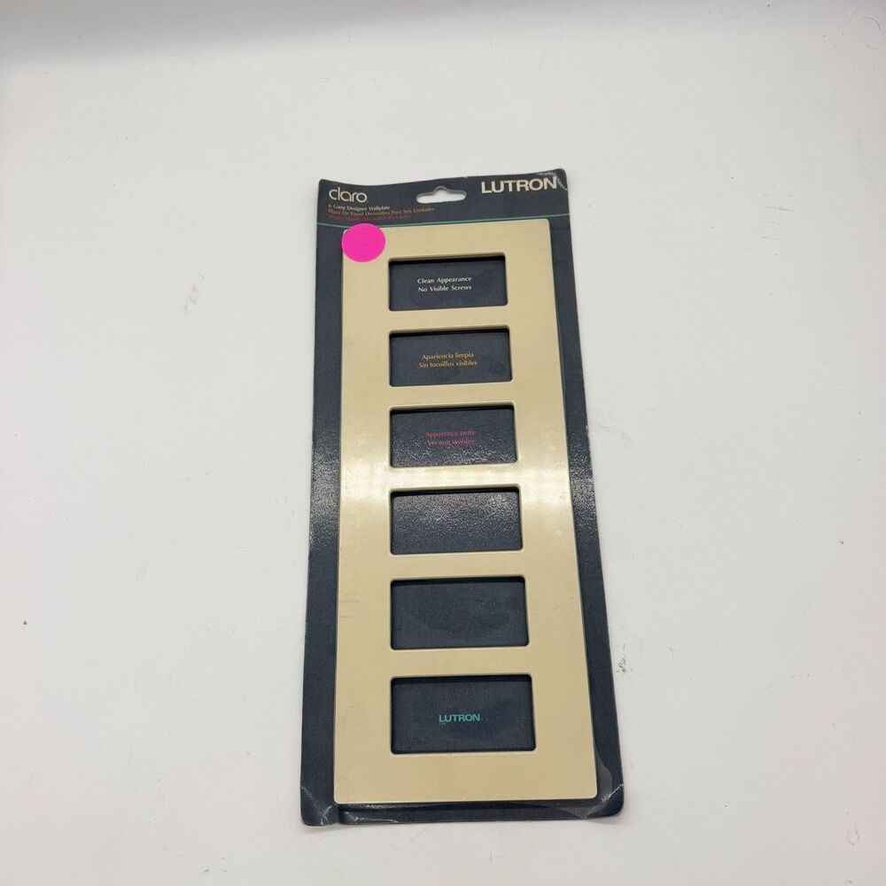 Lutron Claro CW-6-IV 6 Gang Screwless Decorator Wallplate Ivory New